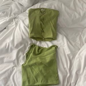 White Fox Two-piece Set in Green